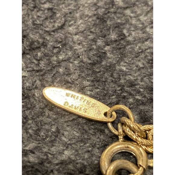 Whiting Davis Necklace Sample Necklace Pendent Floral Flowers Signed - Picture 7 of 9